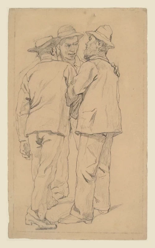 Tre contadini che conversano - Istituto Nazionale per la Grafica, Palazzo Fontana di Trevi, Roma